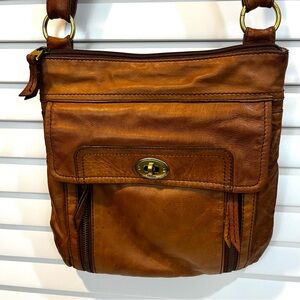 Fossil Stanton Brown Leather Purse / Shoulder Bag / Crossbody